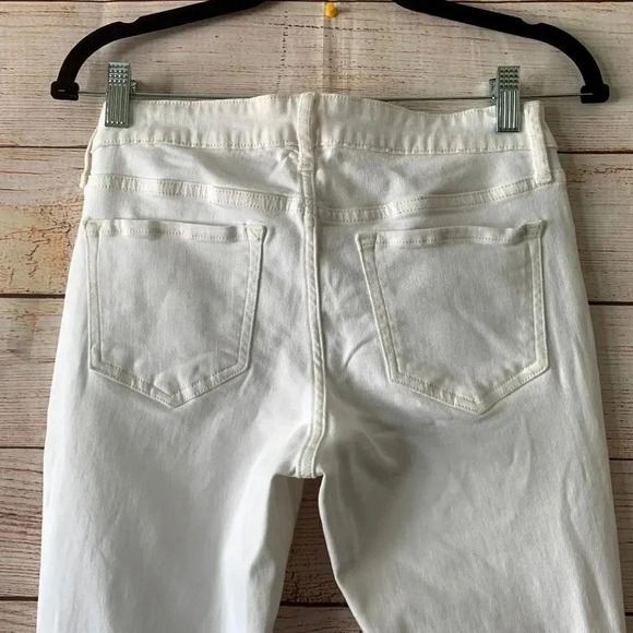 Old Navy Rockstar Slim Ankle Jeans Women’s Size 6 White Distressed Pants Stretch - Picture 10 of 12